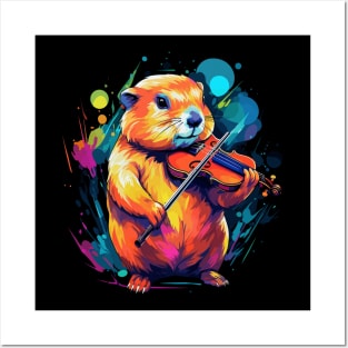 Prairie Dog Playing Violin Posters and Art